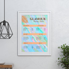 Rainbow Holographic Nail Tech Preisliste Poster