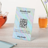 Rainbow Holographic QR Code Scan zum Verbinden Sockelschild (In SItu)