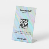 Rainbow Holographic QR Code Scan zum Verbinden Sockelschild (Vorderseite)