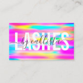 Rainbow Holographic Simple Typografy Lashes Visitenkarte (Vorderseite)