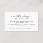 Rainbow Holographic Simple Typografy Nail Artist Visitenkarte (Rückseite)