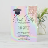 Rainbow Holographic Tropfen Abschluss Einladung (Stehend Vorderseite)