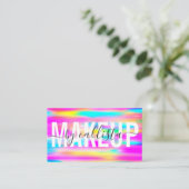 Rainbow Holographic Typography Makeup Artist Visitenkarte (Stehend Vorderseite)