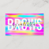 Rainbow Holographische Typografie Eyebrow Artist Visitenkarte (Vorderseite)
