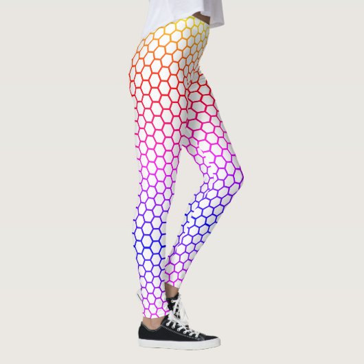 Rainbow Honeycomb Grid Pattern Leggings (Rechts)