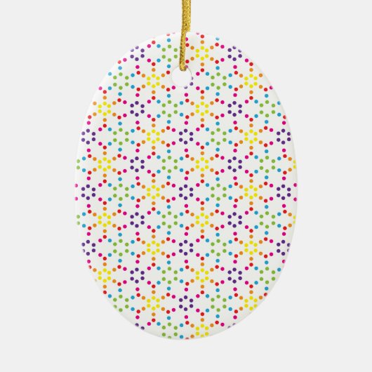 Rainbow Honeycomb Keramik Ornament (Vorne)