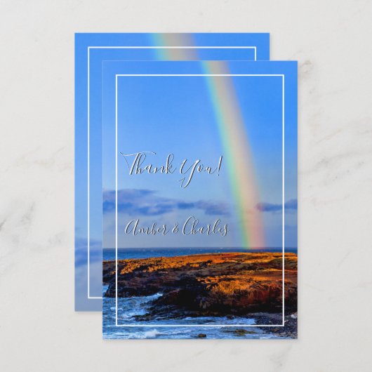 Rainbow, Hope & Happiness, Wedding Vielen Dank Einladung (Vorne/Hinten)