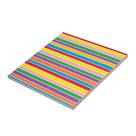 Rainbow Horizontal Stripes Fliese (Seite)