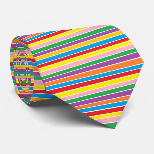 Rainbow Horizontal Stripes Krawatte (Gerollt)