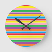 Rainbow Horizontal Stripes Runde Wanduhr (Vorderseite)