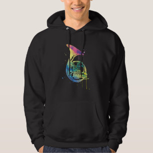 Rainbow Horn Design für französische Horn-Spiele Hoodie