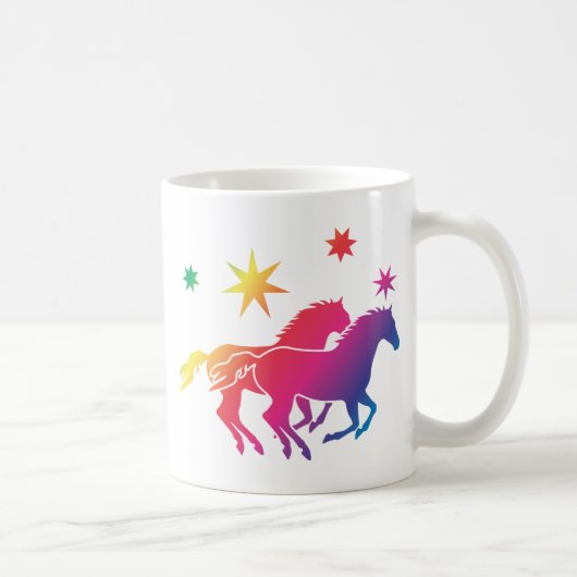 Rainbow Horse Couple Kaffeetasse (Rechts)