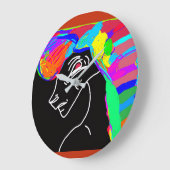 Rainbow Horse Große Wanduhr (Winkel)