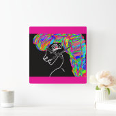 Rainbow Horse Quadratische Wanduhr (Zuhause)