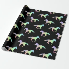 Rainbow Horse Silhouette Black Geschenkpapier