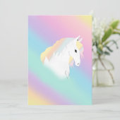 Rainbow Horse Unicorn Reittier Girly Einladung (Stehend Vorderseite)