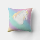 Rainbow Horse Unicorn Reittier Girly Kissen (Rückseite)