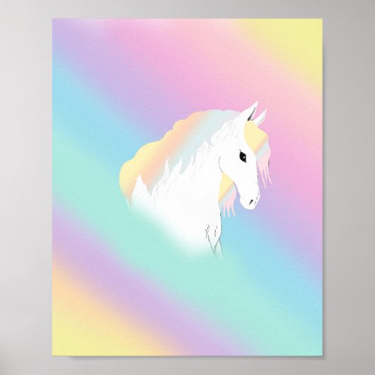 Rainbow Horse Unicorn Reittier Girly Poster (Vorne)