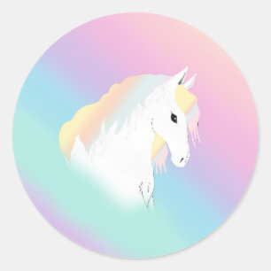 Rainbow Horse Unicorn Reittier Girly Runder Aufkleber