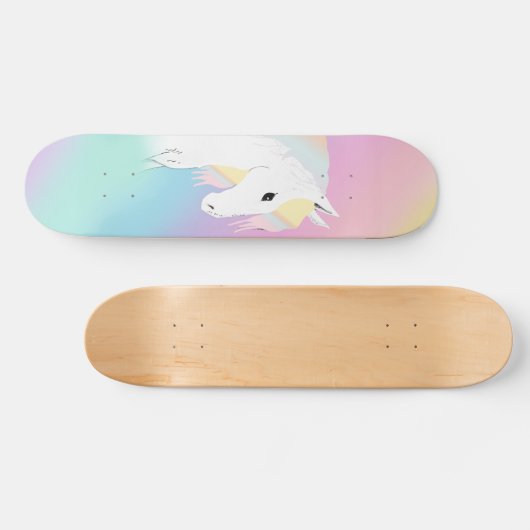 Rainbow Horse Unicorn Reittier Girly Skateboard (Horizontal)