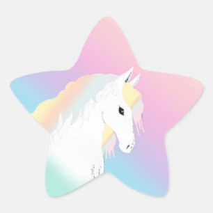 Rainbow Horse Unicorn Reittier Girly Stern-Aufkleber