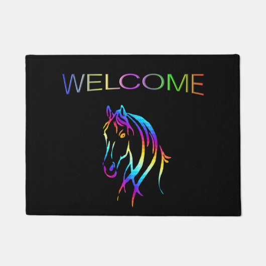 Rainbow Horse Welcome Mat Fußmatte (Vorderseite)