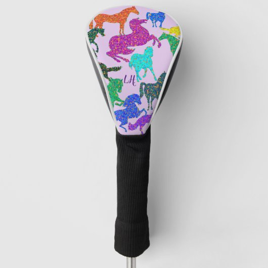 Rainbow Horses Golf Head Cover Headcover (Vorderseite)