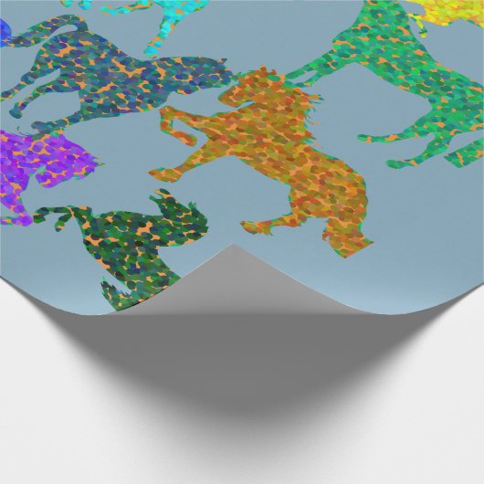 Rainbow Horses - Wrapping Paper Geschenkpapier (Ecke)