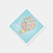 Rainbow Hot Air Ballon Babydusche Papier Napkins Serviette (Ecke)