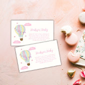 Rainbow Hot Air Ballon Bücher für Babydusche Begleitkarte