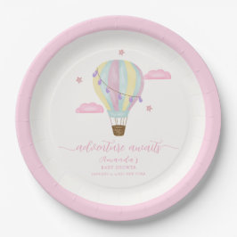 Rainbow Hot Air Ballon Cloud Star Baby Dusche Pappteller
