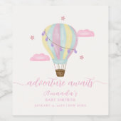 Rainbow Hot Air Ballon Cloud Star Baby Dusche Weinetikett (Einzelnes Label)