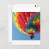 Rainbow Hot Air Ballon mit Basket Postkarte (Vorne/Hinten)