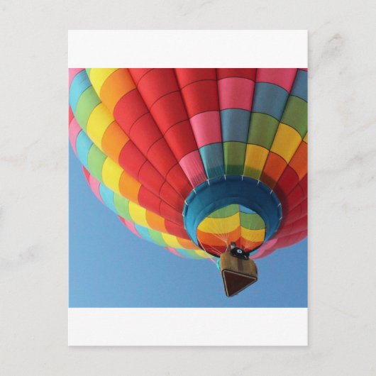 Rainbow Hot Air Ballon mit Basket Postkarte (Vorderseite)