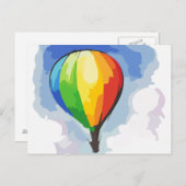 Rainbow Hot Air Ballon Postkarte (Vorne/Hinten)