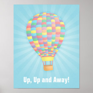 Rainbow Hot Air Ballon Wall Decoder Poster