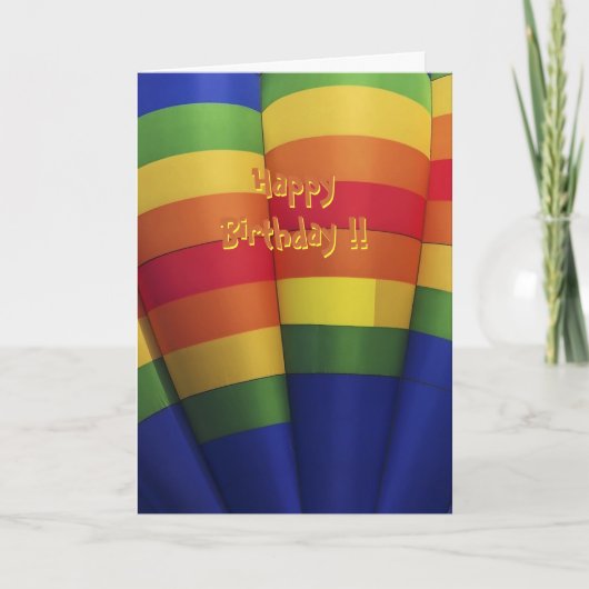 Rainbow Hot Air Ballooning birthday card Karte (Vorderseite)