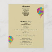 Rainbow Hot Air Balloons Custom Wedding Programm (Rückseite)