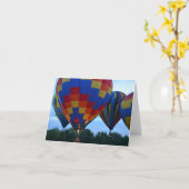 Rainbow Hot Air Balloons Karte (Gelbe Blume)
