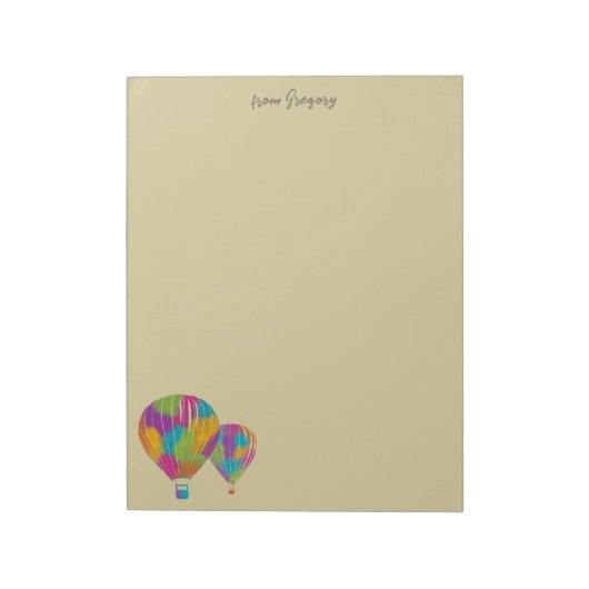 Rainbow Hot Air Balloons Schreibpapier Notizblock (Rotiert)
