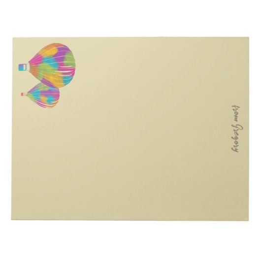 Rainbow Hot Air Balloons Schreibpapier Notizblock (Vorderseite)
