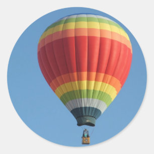 Rainbow Hot Air Baloon Runder Aufkleber