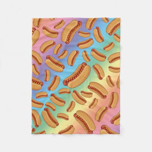 Rainbow-Hotdogs Fleecedecke (Vorderseite)