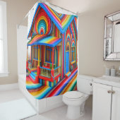 Rainbow House Duschvorhang (Beispiel)