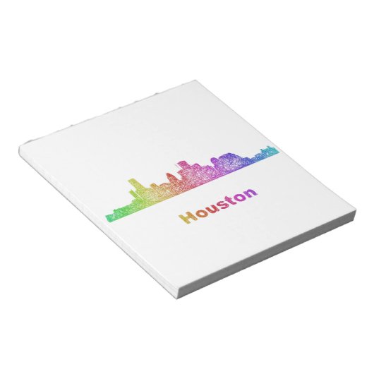 Rainbow Houston Skyline Notizblock (angewinkelt)