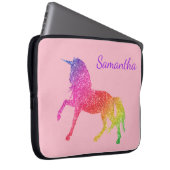 Rainbow Hübscher Glitzer Sparkle Unicorn Girl Laptopschutzhülle (Vorne Rechts)