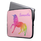 Rainbow Hübscher Glitzer Sparkle Unicorn Girl Laptopschutzhülle (Vorderseite Links)