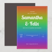 Rainbow Hue Ombre Wedding Einladung (Vorne/Hinten)