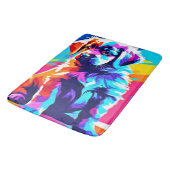 Rainbow Hued Dog Art Badematte (Schrägansicht)
