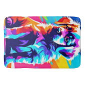 Rainbow Hued Dog Art Badematte (Vorderseite)